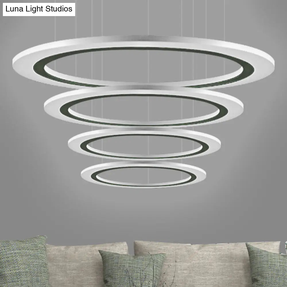 Sleek Acrylic Led Chandelier Pendant Light With Diy Design - Warm/White Ideal For Living Room