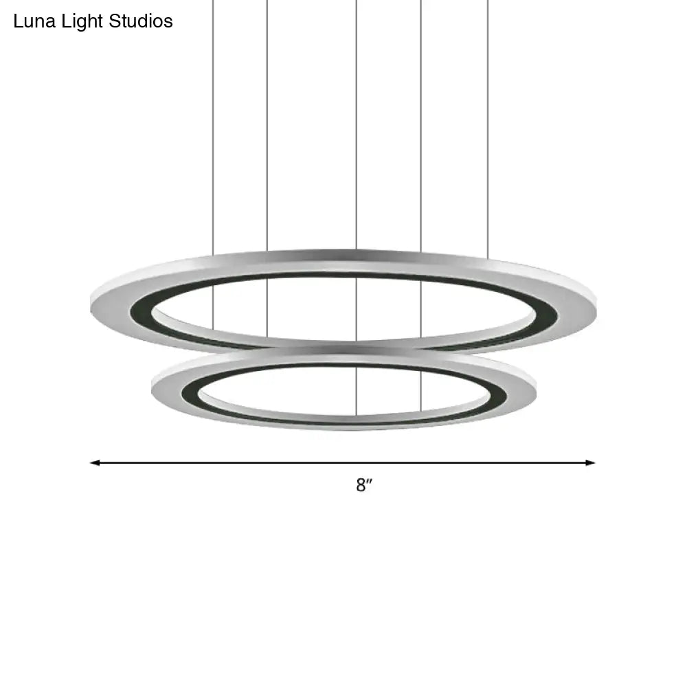 Sleek Acrylic Led Chandelier Pendant Light With Diy Design - Warm/White Ideal For Living Room