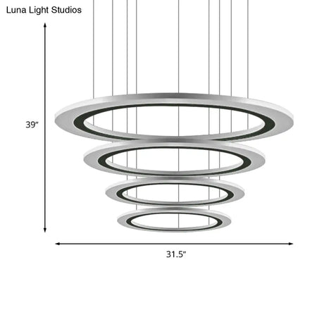 Sleek Acrylic Led Chandelier Pendant Light With Diy Design - Warm/White Ideal For Living Room