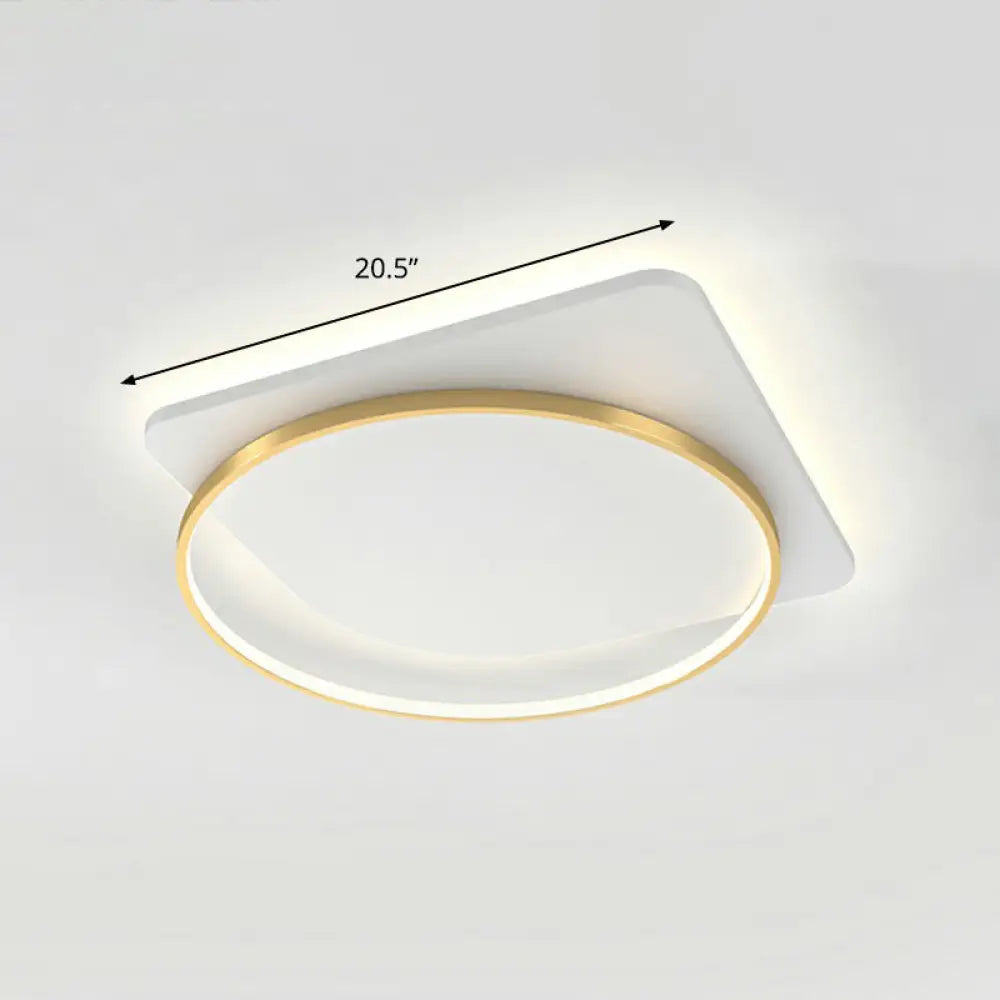 Sleek Acrylic Loop Ceiling Lamp: Simplicity Meets Led Flush - Mount Light Fixture For Aisles Gold /