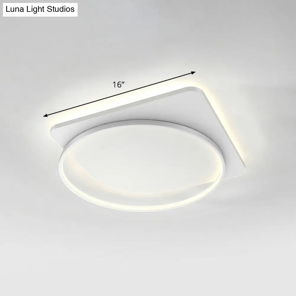 Sleek Acrylic Loop Ceiling Lamp: Simplicity Meets Led Flush - Mount Light Fixture For Aisles White
