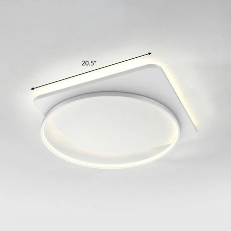 Sleek Acrylic Loop Ceiling Lamp: Simplicity Meets Led Flush - Mount Light Fixture For Aisles White
