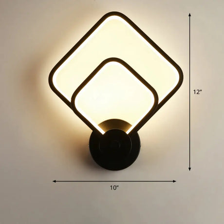 Sleek Acrylic Loop Led Wall Sconce - Stylish Bedroom Light Fixture Black / Third Gear B