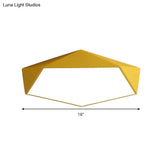 Sleek Acrylic Pentagon Led Flush Mount Ceiling Light With Nordic Design For Bathrooms