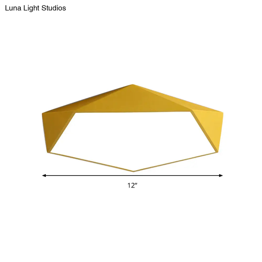 Sleek Acrylic Pentagon Led Flush Mount Ceiling Light With Nordic Design For Bathrooms