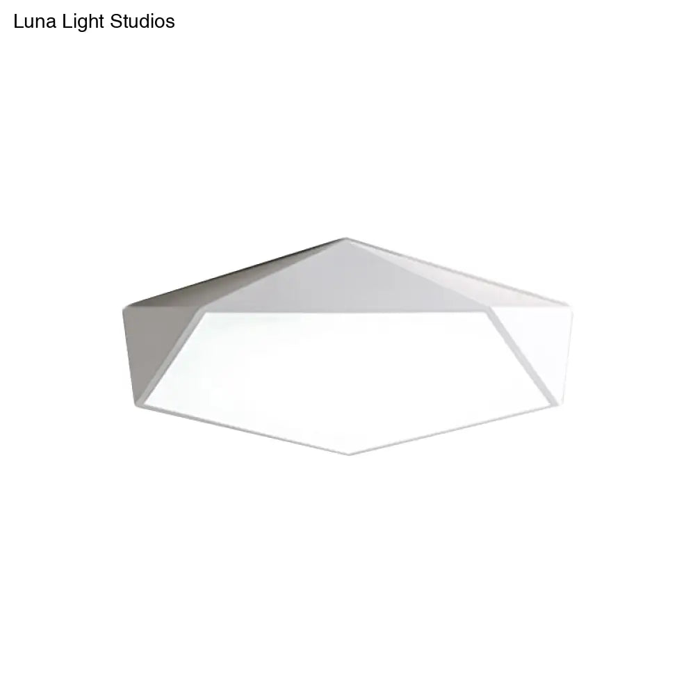 Sleek Acrylic Pentagon Led Flush Mount Ceiling Light With Nordic Design For Bathrooms