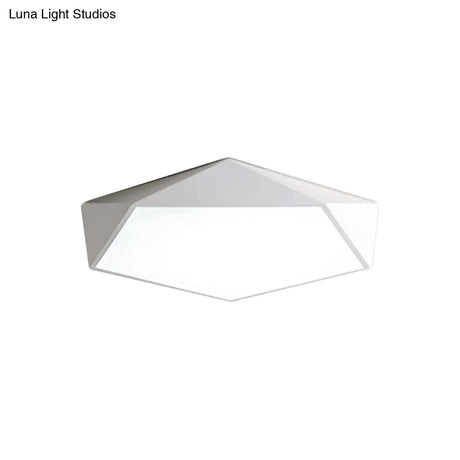 Sleek Acrylic Pentagon Led Flush Mount Ceiling Light With Nordic Design For Bathrooms