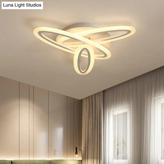 Sleek Acrylic Semi Flush Ceiling Light - Oval Shape 31.5/47 Width 3/5 Bulb Options Warm/White White