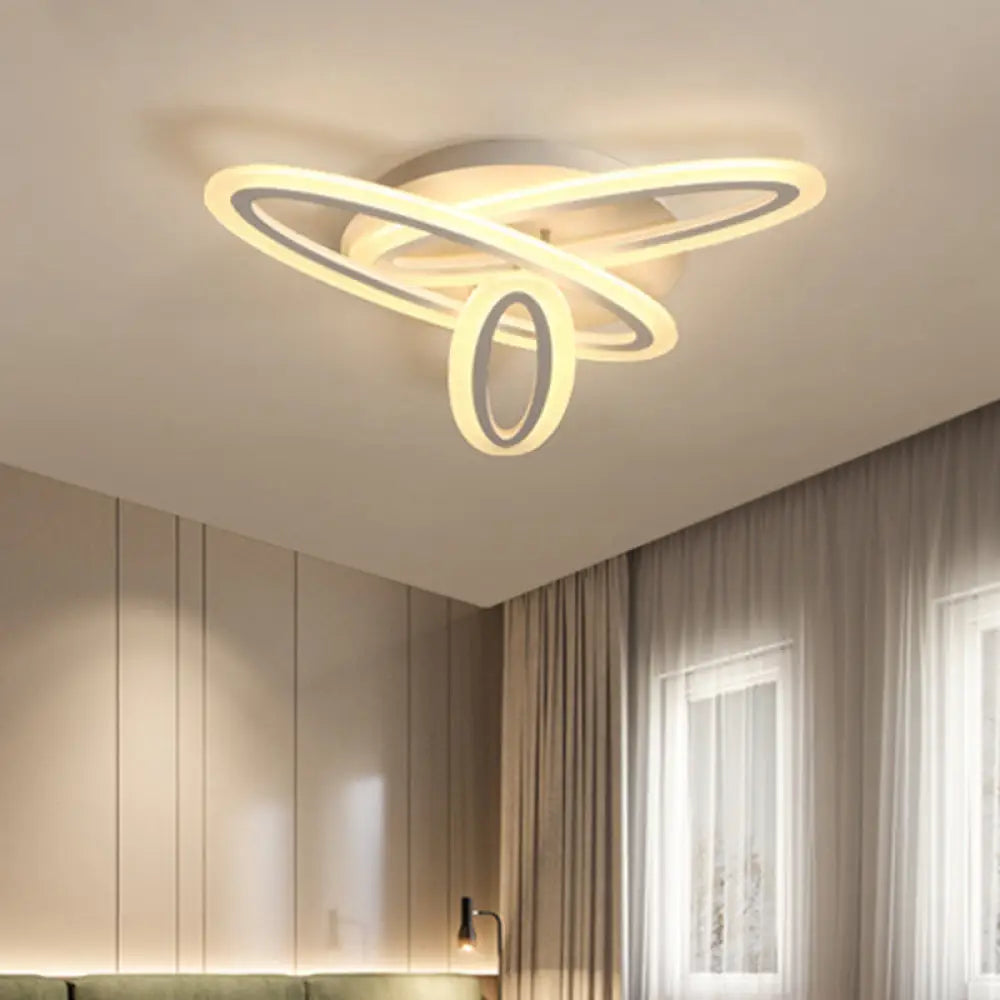 Sleek Acrylic Semi Flush Ceiling Light - Oval Shape 31.5’/47’ Width 3/5 Bulb Options Warm/White