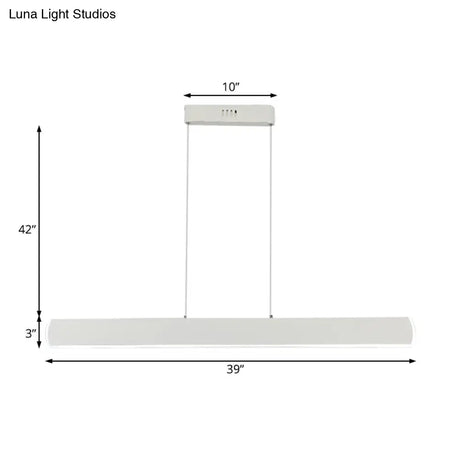 Sleek Acrylic White Led Pendant Light For Dining Room – 31.5’/39’ Wide