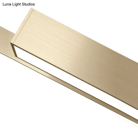 Sleek Bar-Shaped Led Chandelier | Simplicity Metal Ceiling Light For Living Room