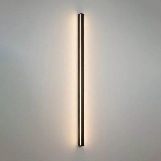 Sleek Black Led Wall Sconce For Hallways - Linear Flush Mount Design