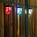 Sleek Black Solar Powered Outdoor Rgb Led Wall Sconce With Plastic Box Shade /