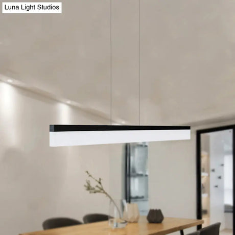 Sleek Black/White/Brown Linear Pendant Led Light In Warm/White/Natural 31.5’/39’/47’ Wide