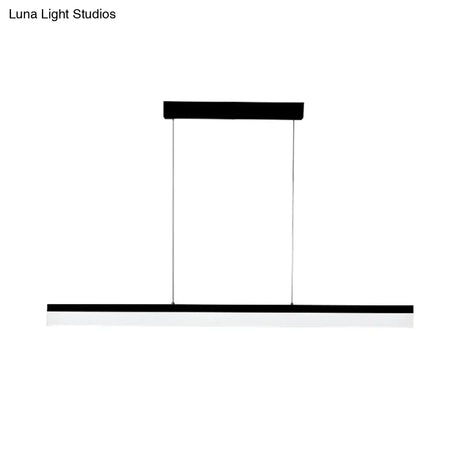 Sleek Black/White/Brown Linear Pendant Led Light In Warm/White/Natural 31.5’/39’/47’ Wide