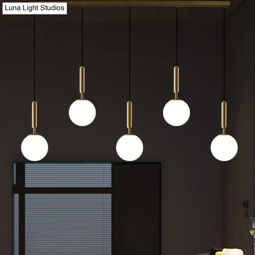 Sleek Brass Ball Pendant Light For Open Kitchen Simplicity Glass Ceiling Fixture