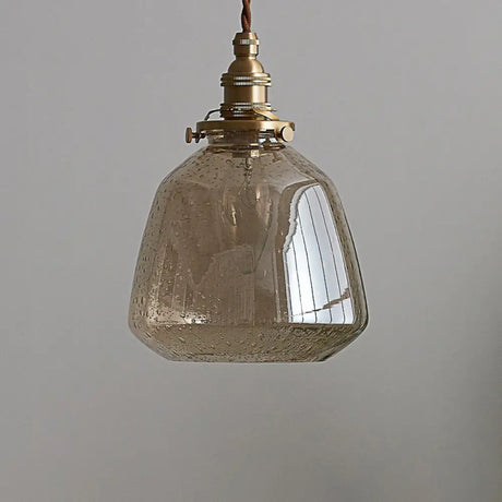 Sleek Bubbled Glass Pendant Light With Tapered Design - Perfect For Restaurants 1-Bulb Fixture