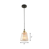 Sleek Clear Ribbed Glass Hanging Light - Simplicity 1-Bulb Pendant Fixture For Restaurants