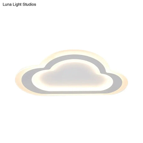 Sleek Cloud Ceiling Light: Acrylic White Led Mount For Baby Room