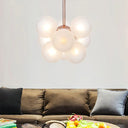 Sleek Copper Ceiling Mounted Globe Semi Flush Light With Minimalist White/Green/Blue Glass – 9