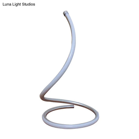Sleek Curved Led Night Table Lamp In Gold/Silver With Minimalist Acrylic Design White/Warm Light