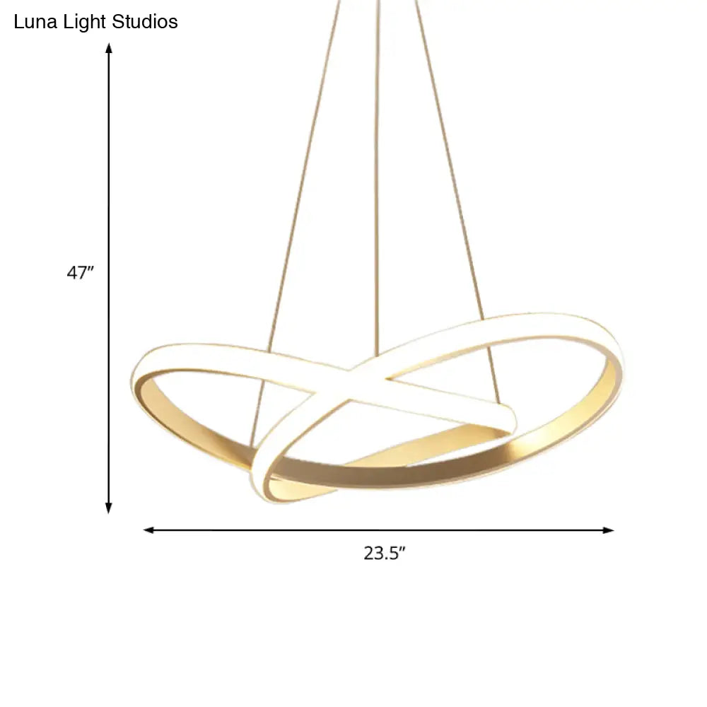Sleek Curves Ceiling Light: Modern Led Chandelier Pendant In Warm/White Light Seamless Design