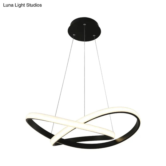 Sleek Curves Ceiling Light: Modern Led Chandelier Pendant In Warm/White Light Seamless Design