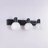Sleek Dome Vanity Light Fixture: Opal Glass Wall Mounted Lighting 3 / Black