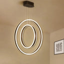 Sleek Dual Circle Pendulum Led Pendant Light For Dining Room - Brown + Warm/White/Natural / Warm