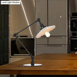 Sleek Farmhouse Style Ceramic Table Lamp With Adjustable Arm - Scalloped Shade 1 Light Black/Brass