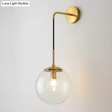 Sleek Glass Spherical Wall Sconce Light - Stylish Single Bulb Hanging Lighting For Living Room