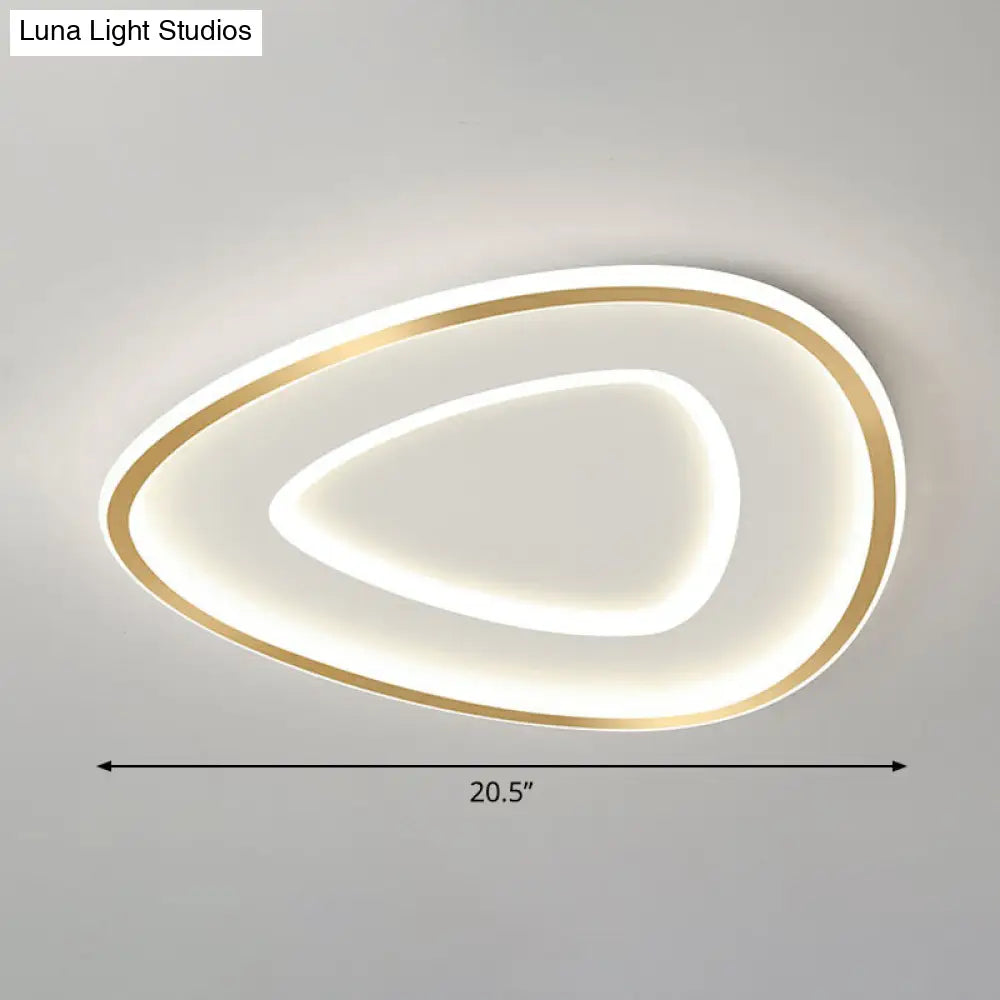 Sleek Gold Teardrop Led Ceiling Light Flush Mount - Simplicity & Style / 20.5 White