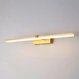 Sleek Gold Vanity Light Fixture Modern Metal Led Bath Lighting For Bathroom / 24 Warm