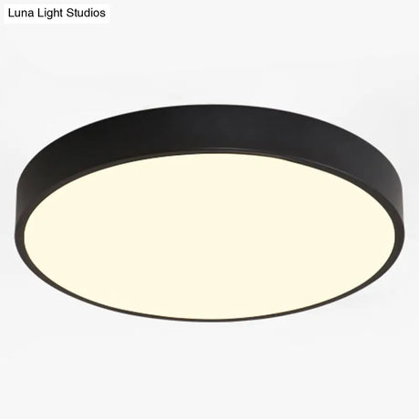 Sleek Led Ceiling Light: Modern Round Flush Mount Fixture For Bedroom