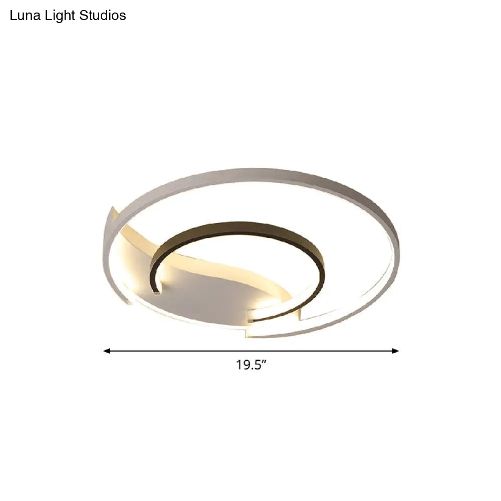 Sleek Led Flush Mount Ceiling Light - Modern Acrylic Fixture For Bedroom Or Living Room In Black &