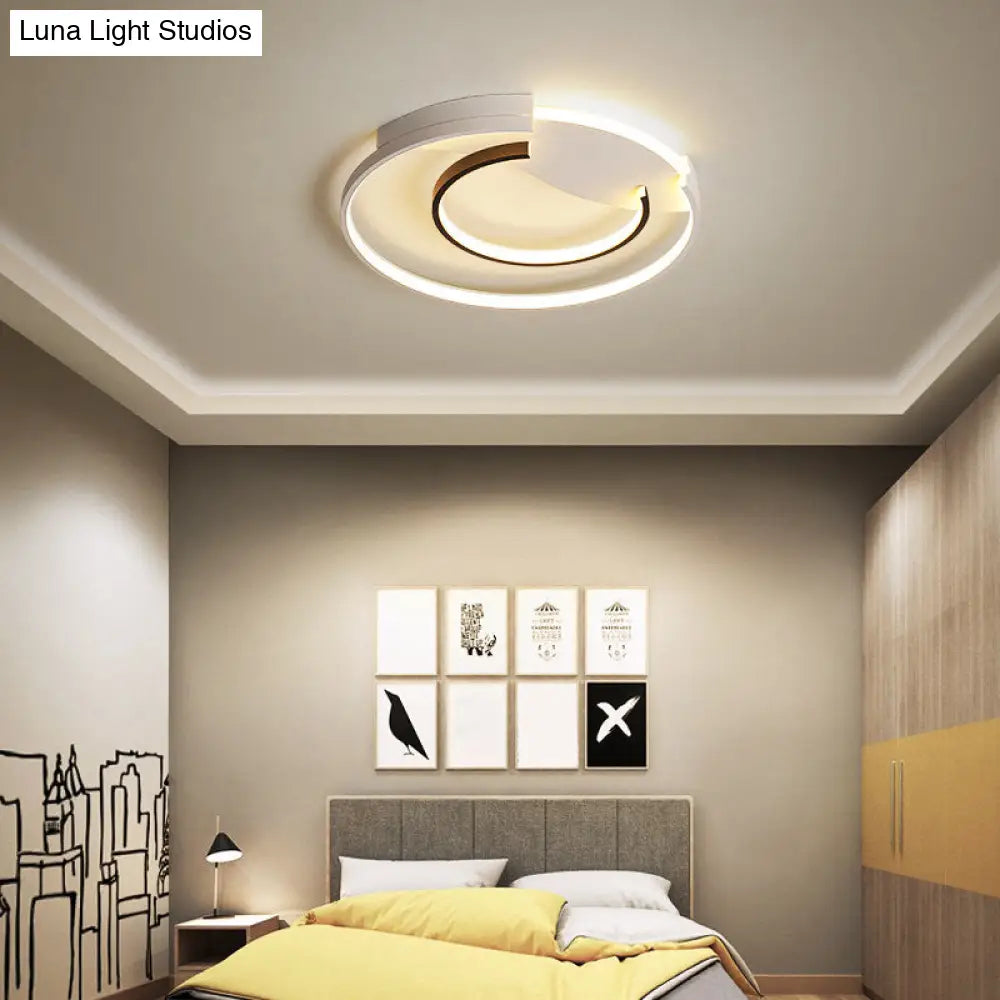 Sleek Led Flush Mount Ceiling Light - Modern Acrylic Fixture For Bedroom Or Living Room In Black &