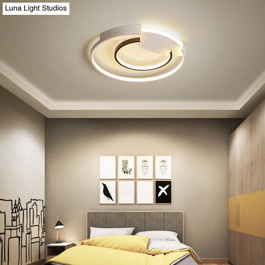 Sleek Led Flush Mount Ceiling Light - Modern Acrylic Fixture For Bedroom Or Living Room In Black &
