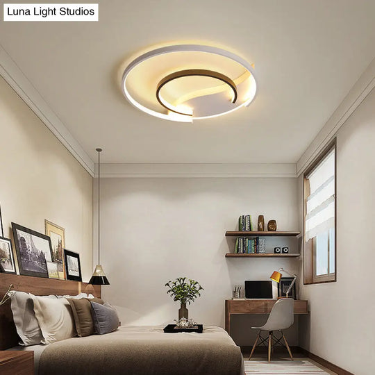 Sleek Led Flush Mount Ceiling Light - Modern Acrylic Fixture For Bedroom Or Living Room In Black &
