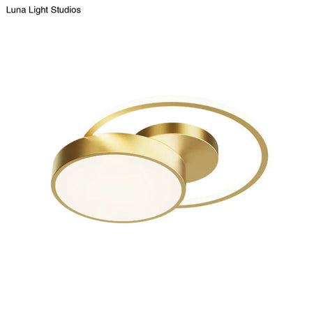 Sleek Led Flush Mount Ceiling Light With Orbit - Inspired Design And Acrylic Shade