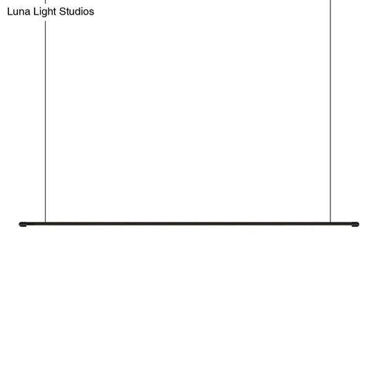 Sleek Led Pendant Lamp For Kitchen Bar Island - Minimalist Thin Rod Design Metal Construction Black
