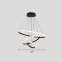 Sleek Led Pendant Light: Modern Acrylic Loop Chandelier For Living Room Black / 23.5’