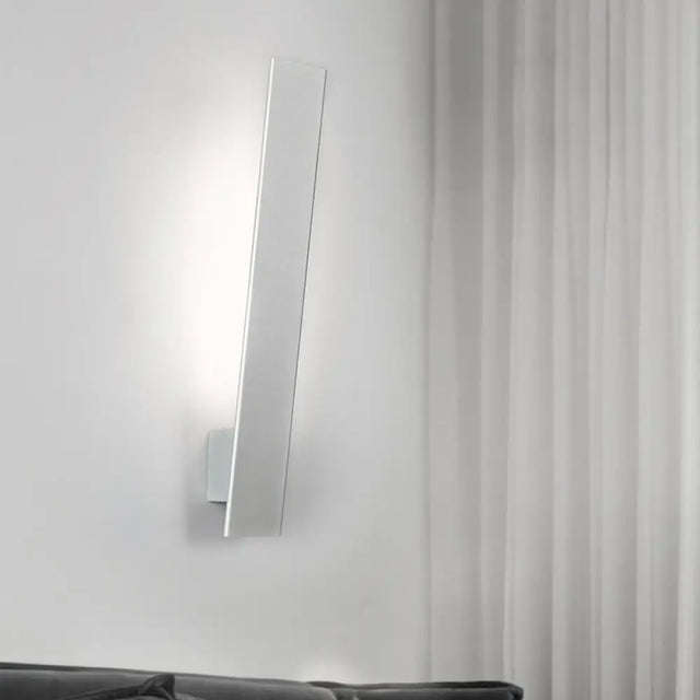 Sleek Led Wall Lighting: Aluminum Shade Black/White Finish Sconce For Bedroom Grey