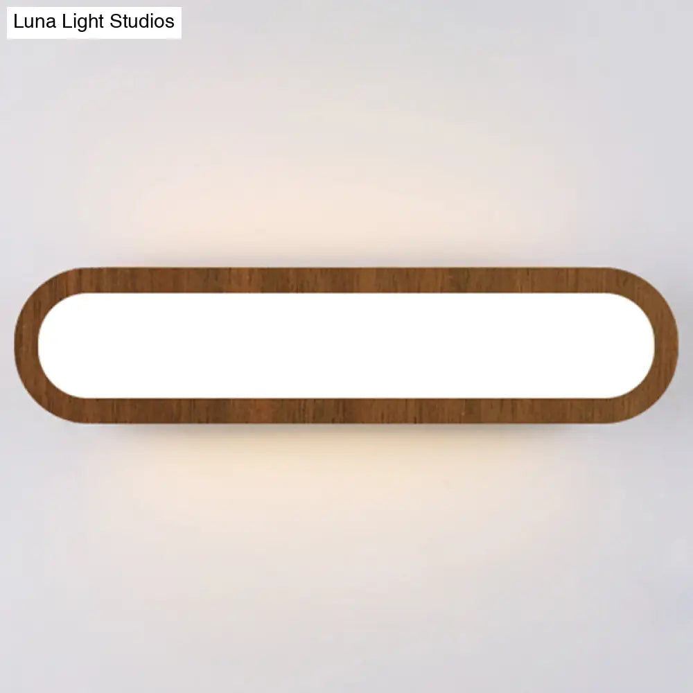 Sleek Led Wall Sconce With Acrylic Diffuser - Ideal For Hallways Dark Wood / 18