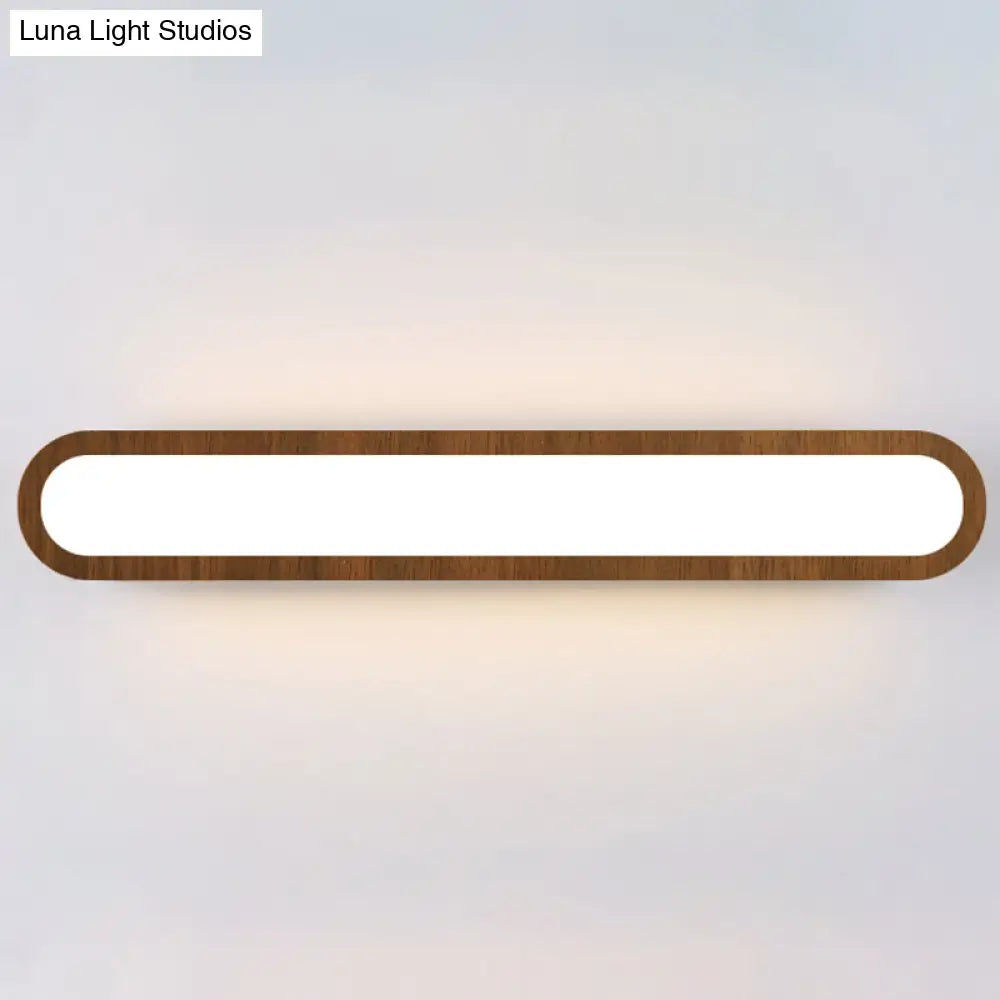 Sleek Led Wall Sconce With Acrylic Diffuser - Ideal For Hallways Dark Wood / 25.5