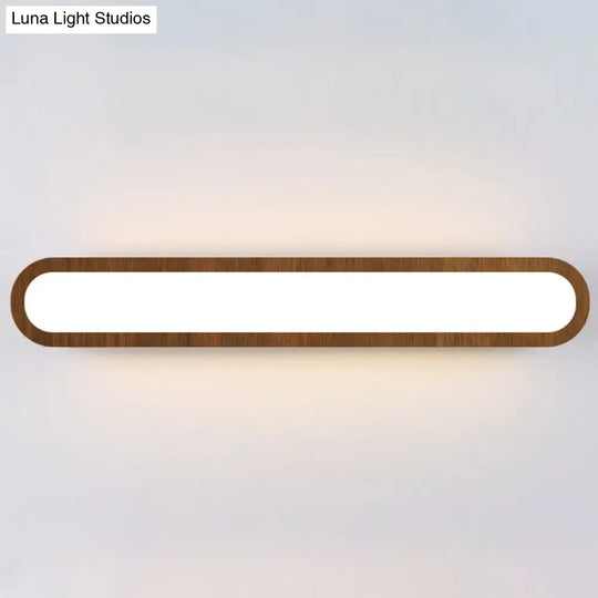 Sleek Led Wall Sconce With Acrylic Diffuser - Ideal For Hallways Dark Wood / 25.5