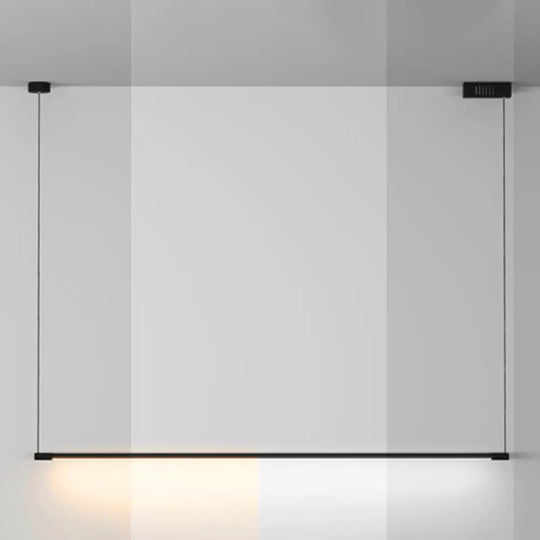 Sleek Metal Black Led Pendant Lamp For Stylish Island Table / Remote Control Stepless Dimming