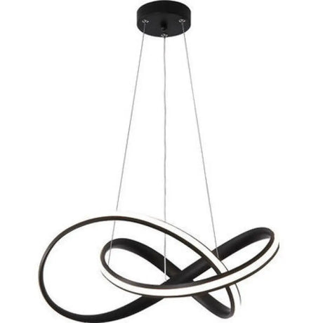 Sleek Metal Pendant Light Kit - Modern Curves Chandelier For Living Room