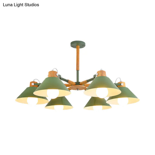 Sleek Metal Cone Hanging Pendant Lights - 6 Simple Style Ideal For Dining Room