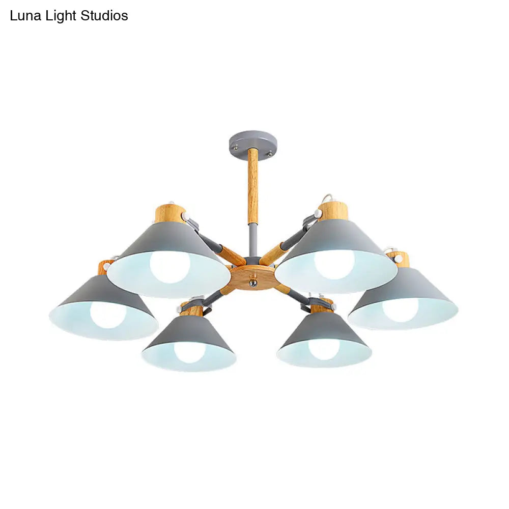 Sleek Metal Cone Hanging Pendant Lights - 6 Simple Style Ideal For Dining Room