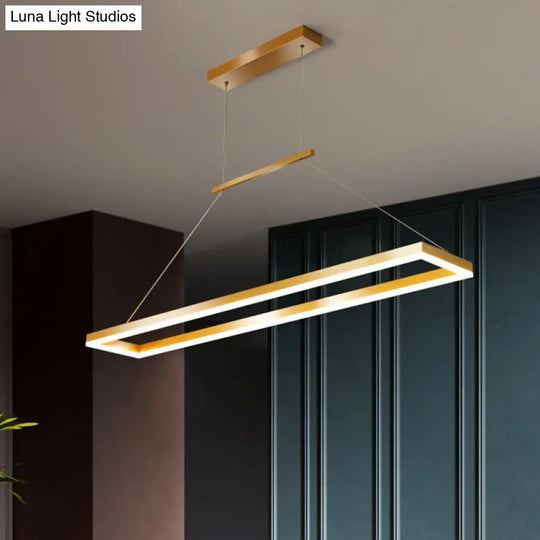Sleek Metal Island Ceiling Led Pendant Light For Dining Room - Simplicity And Style